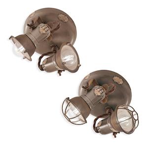 Loft Ceiling Light 2Lt in Vintage Dove Grey