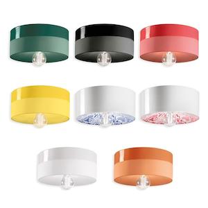 Pi Flush Mount Ceiling Light 1Lt Small/Large in Different Colours