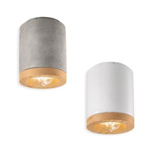 Mateca Ceiling Light 1Lt in Cement or Glazed White