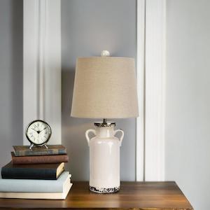 Whitby Ceramic Table Lamp White OL98897 Oriel Lighting