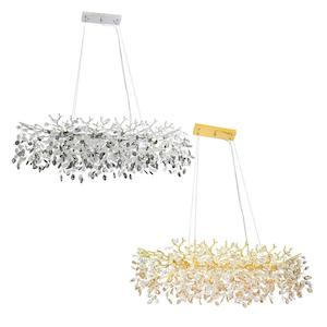 Molena Rectangular Pendant Light 10Lt in Chrome or Gold