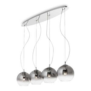 Nemo Plus Pendant Light 4Lt in Shaded Chrome