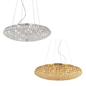 King Pendant Light 12Lt in Chrome, Gold