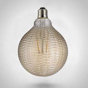 Scandinavian Lights: Avra Basic Line Dent LED Globes 1.5w in Amber Glass