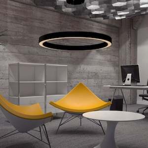 Circa LED Pendant Light CCT Round ø800mm 65w in Black Havit Commercial - HCP-682130