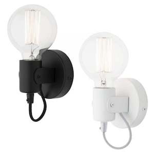 Bronte Indoor Wall Light 1Lt in Black or White