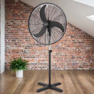 750mm Industrial DC Pedestal Fan in Black