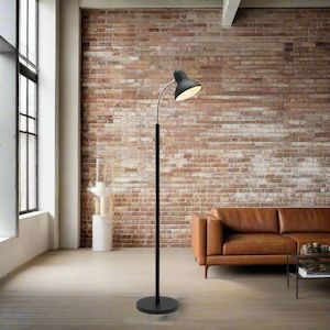 Floor Lamp 40w in Black, White or Brushed Chrome