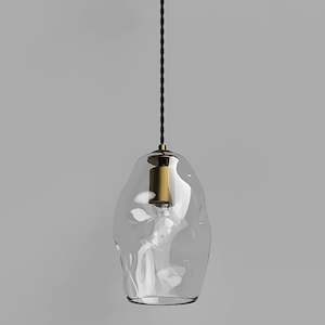 Organic Pendant Light Medium in Old Brass/Clear, Iron/Clear, Old Brass/White or Iron/White