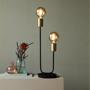 Industrial Lights: Josefine Table Lamp 2Lt in Matt Black