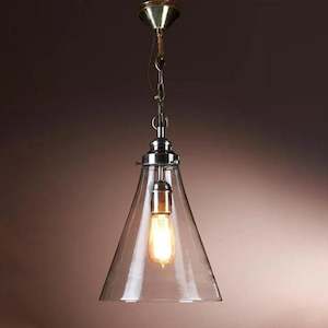 Gadsden Glass Pendant Light in Silver or Brass (Small or Large)