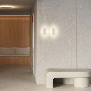 Shadow Mini indoor LED Wall Light in Satin White