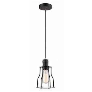 Blackband Pendant Light 72w Iron Cage Angle E27 Black CLA Lighting - PL-BLACKBAND2