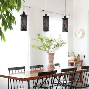 Veneto Pendant Light 240V E27 72W 1L/3L Black CLA Lighting - PL-VENETO1BK, PL-VENETO1X3BK