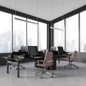 Spend08 Office LED Pendant Light 1200mm In Black Or Silver