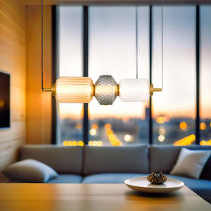 Torso LED Pendant Lamp 3Lt 16w in Black or Brass