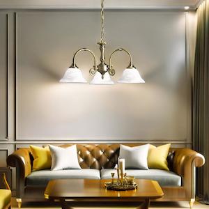 Heritage Pendant Light 3Lt/5Lt E27 Brass Superlux Lighting - R9353-3P-AB, R9355-5P-AB