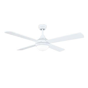 48" Tempo Plus AC Ceiling Fan White With Light 22273/05R Brilliant Lighting