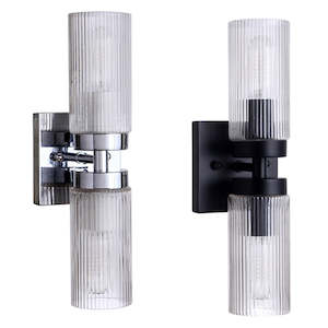 Chester Indoor Up/Down Wall Light 2Lt Chrome, Matt Black