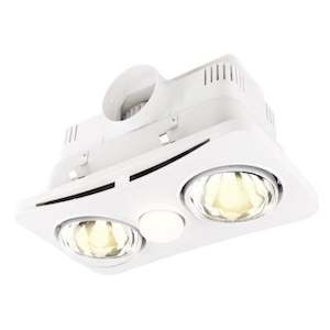 Newton 2+1 Light - 3 in 1 Bathroom Heater Light in White