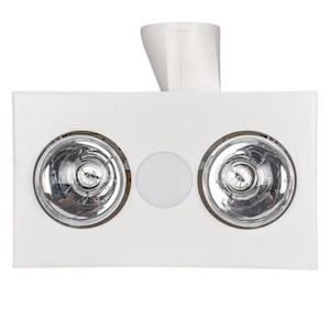 Bathroom Heat Lamp: Forme 2 3 in 1 LED Bathroom Heater & Exhaust Fan w/ Tricolour in Colour White Martec Lighting - MBHF2LW