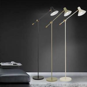 Lamps: Olav Floor Lamp in Beige, Black, Green, orange