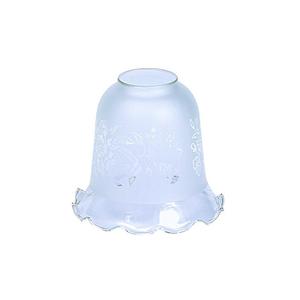 Acid Glass Shade with Botanical Pattern in White Superlux Lighting - Q063