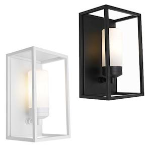 Liam Outdoor Wall Light 1Lt Black, White