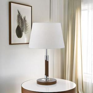 Belmore Table Lamp E27 in Teak/Walnut Telbix Lighting - BELMORE TL-TK, BELMORE TL-WL