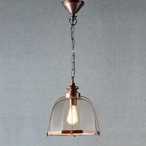 Avery Pendant Light 1x40w E27 in Antique Brass or Antique Silver Emac & Lawton L…