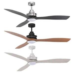 56" (1420mm) Clarence AC Ceiling Fan w/ 13w CCT LED Light in Chrome/Bronze/White