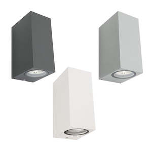 Brugge Outdoor Up/Down Wall Light GU10 in Charcoal/Silver/White Cougar Lighting