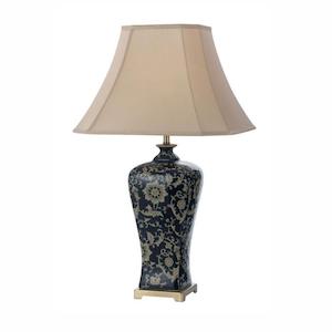 Nashi Table Lamp Dark Blue Base, Taupe 60w Max 690mm (Large) Telbix NASHI TL40-BL