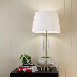 Pavia Table Lamp Hamptons or Scandi Style E27 Clear Glass Oriel Lighting OL98840