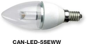 CAN-LED-5SEWW LED Warm White Candle Lamp 5W E14