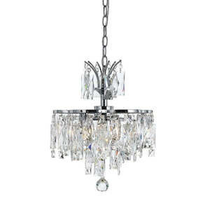 Lisbon Pendant Chrome, Clear Glass 4L 33w IP20 Small 310mm Telbix Lighting - LISBON PE4-CH