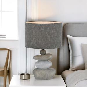 Sandy Table Lamp Modern Stone Grey/Linen E27 40W Max 520mm Telbix - SANDY TL-ST/GR