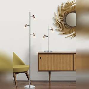 Pena Floor Lamp Modern Copper/Chrome 3x15w Max 1620mm IP20 Telbix PENA FL3-CP/CH