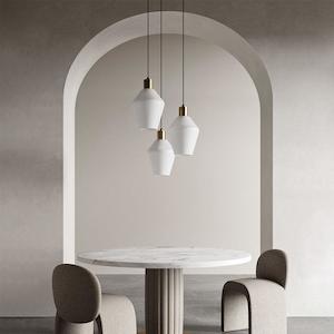 Parlour Geo Pendant Glass Shade in Clear or White