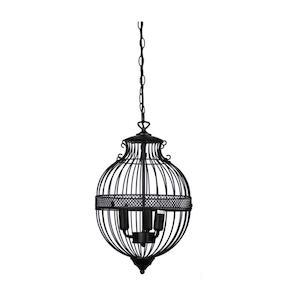 Southall Pendant Eastern 3LT E14 Matt Black w/ Fretwork Oriel Lighting OL68883BK