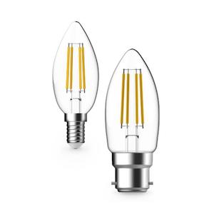 4.8W Globes Dimmable Candle Filament B22/E27/B15/E14 Clear Atom Lighting - AT9471