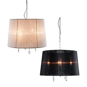 Dianna Pendant 4 Light Black/White B22 Oriel Lighting OL68772/4BK, OL68772/4WH