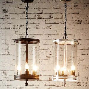 Carnaby Glass Pendant Light 3x40w E27 in Nickel or Bronze Emac & Lawton Lighting…