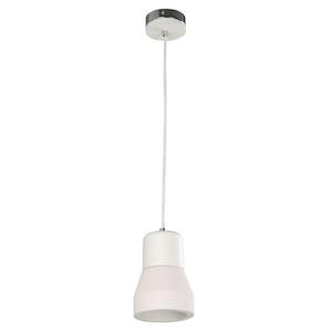 DISCONTINUED - Concrete & Wood Pendant Henge 1 White Angled Pendant Light - PL-HENGE1