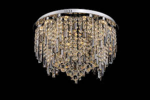 Round LED K9 Crystal Chrome Chandelier Warm White Small or Large - AC1003/14, AC1003/24