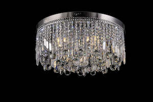 Round LED K9 Crystal Chrome Chandelier Day White Small or Large - AC0816, AC0823