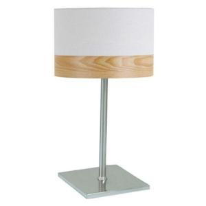 Fiona Table Lamp E27 With Oak Look Trim Featuring Nickel Base Telbix Lighting - FIONA TL