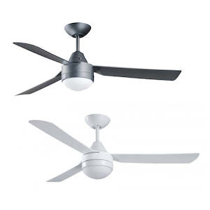 Bullet 1200 48" (1220mm) AC Ceiling Fan w/ Light in White or Titanium Ventair - …