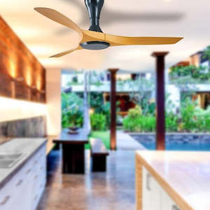 Seattle DC 56" (1400mm) DC Ceiling Fan w/ 3 Blade in Light Oak or Walnut Ventair…