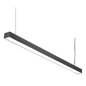 Electric light fittings: 36W SPEND08 Office Pendant 4000K Natural White 1515 x 70 x 40mm - BLACK/SILVER